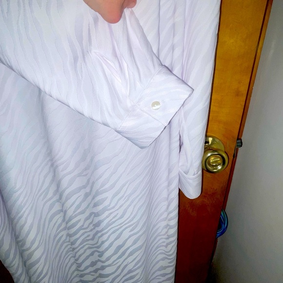 NWT’s Plus Size Foxcroft Long Sleeve buttoned Collar V-Neck Jersey Style Dress - Picture 4 of 4